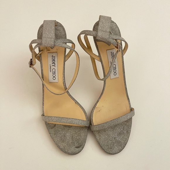 Jimmy Choo MINNY 85 GLITTER Heel Size 41 | eBay Jimmy Choo Minny 85 Glitter Strappy Heel